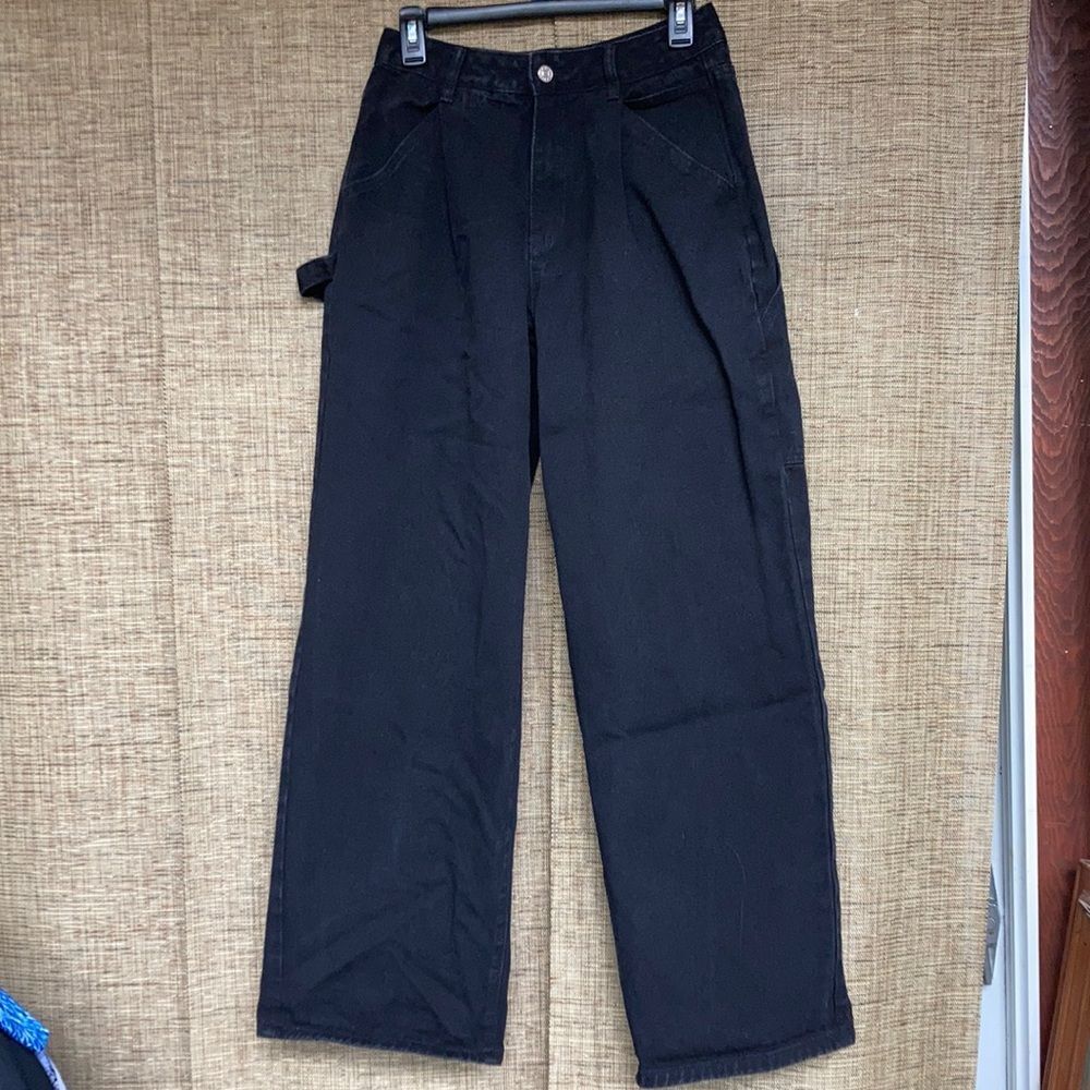 Shein wide leg black jean pants
